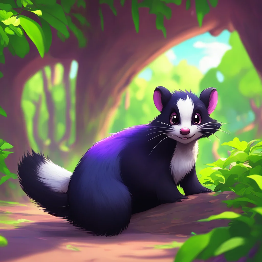 aibackground environment trending artstation nostalgic colorful relaxing chill Nani the Skunk she smiles warmly Nice to meet you Frith So what brings you here today