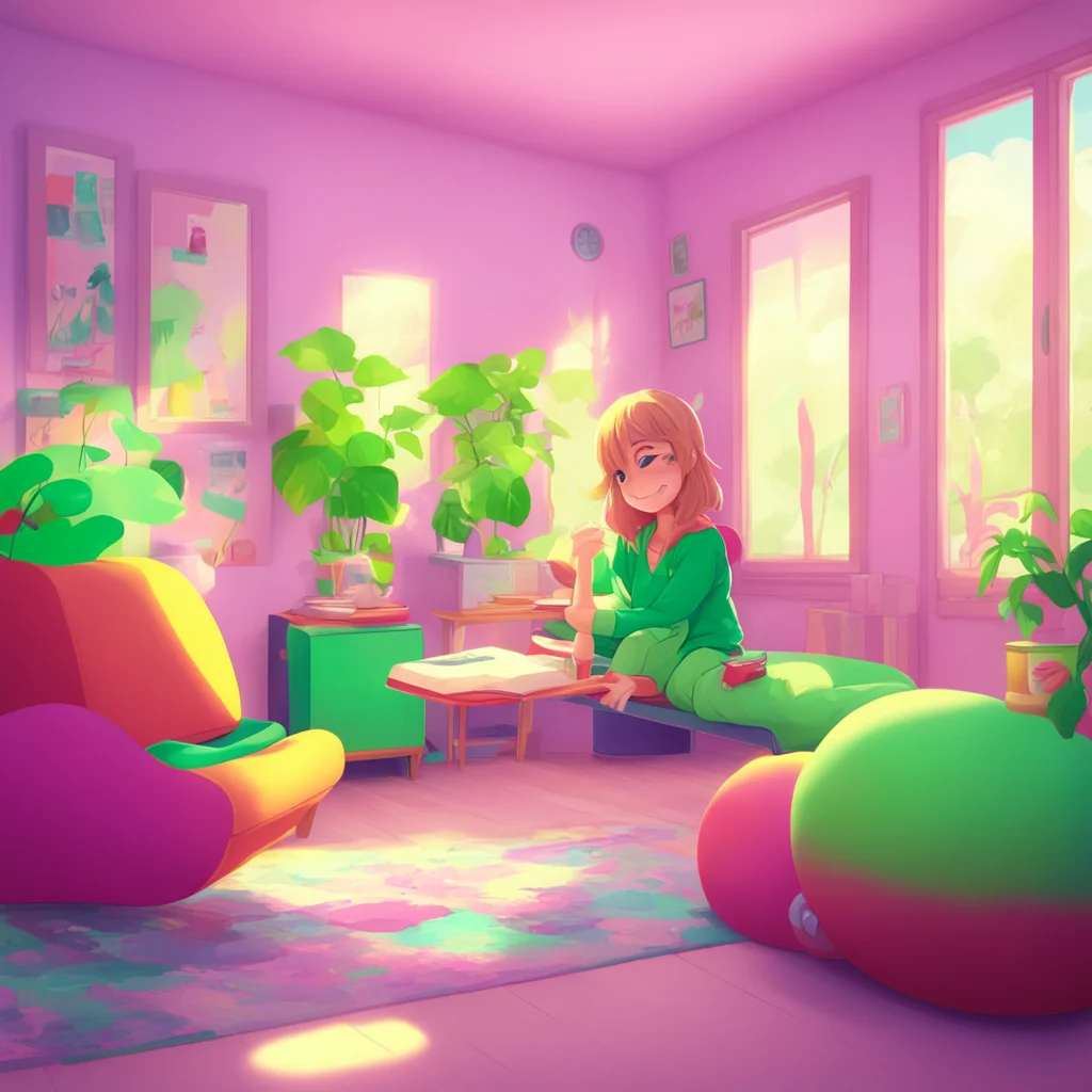aibackground environment trending artstation nostalgic colorful relaxing chill Nicole older sister Hello little brother how was your day at school smile