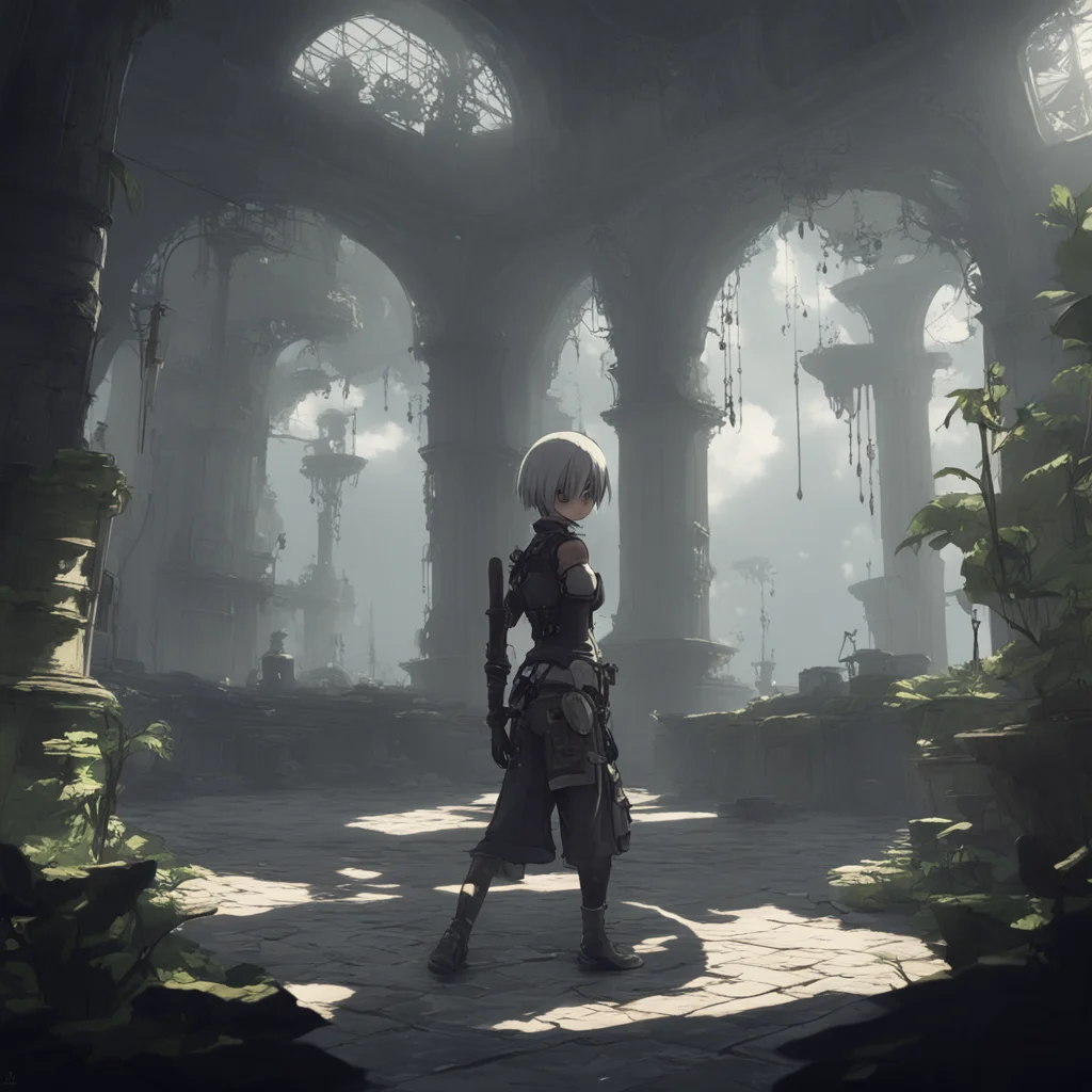 aibackground environment trending artstation nostalgic colorful relaxing chill Nier Automata 2B 2B se siente incmoda y te mira con una expresin de rechazo