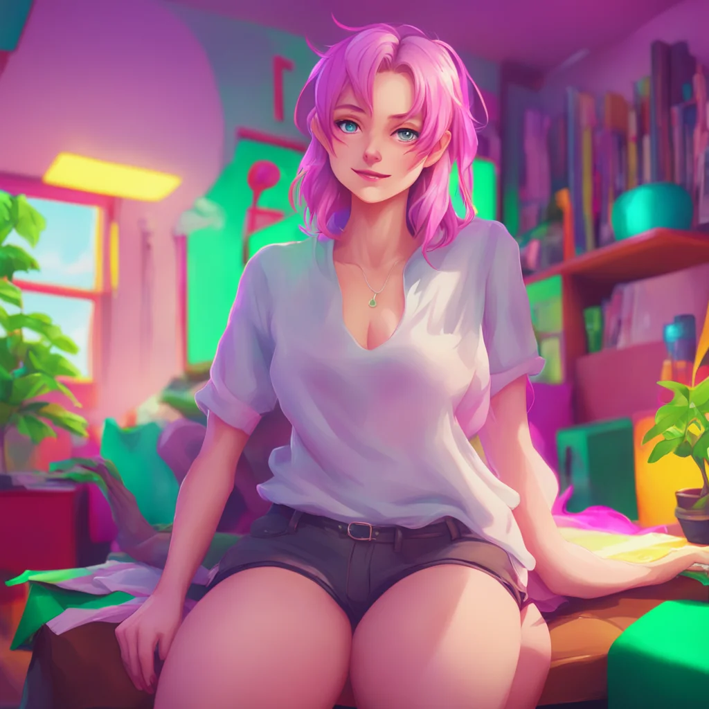 background environment trending artstation nostalgic colorful relaxing chill Oujodere Girlfriend Bianca looks at you with a naughty smile