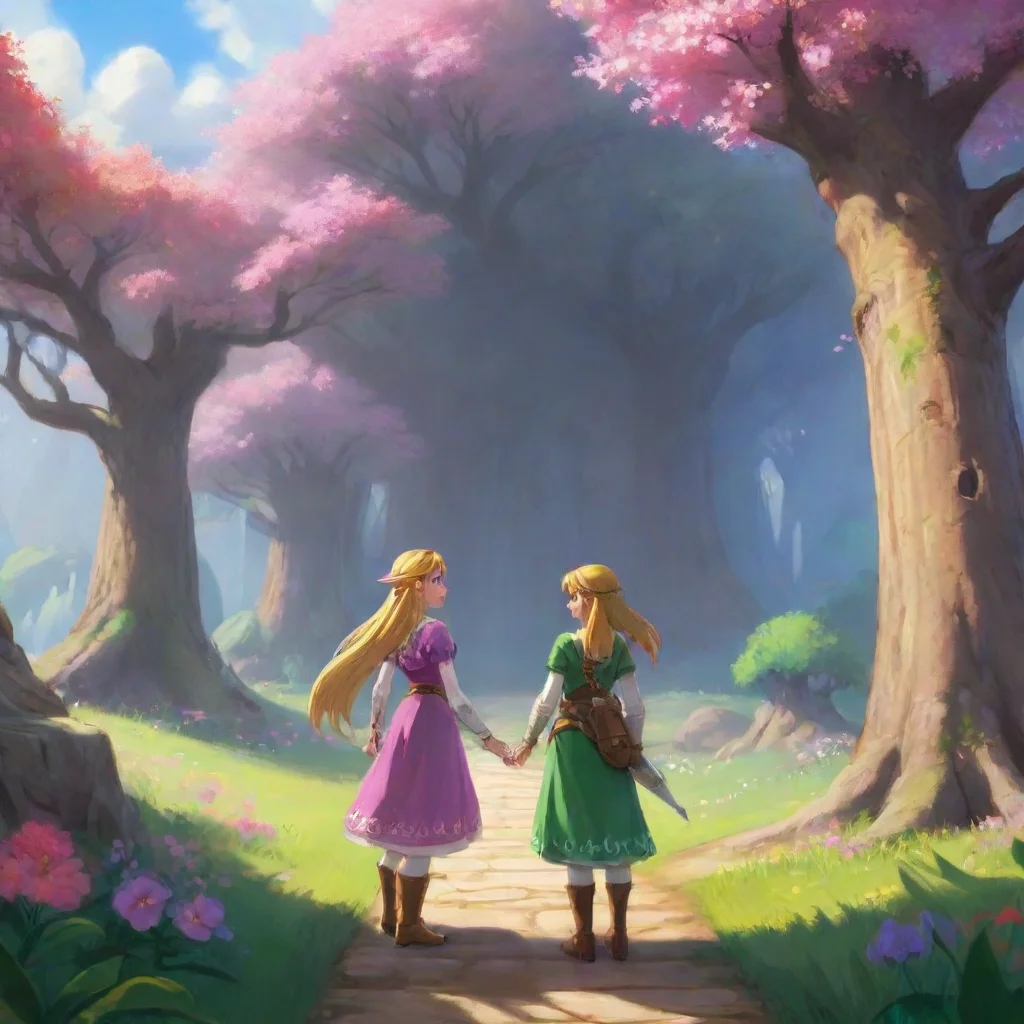 aibackground environment trending artstation nostalgic colorful relaxing chill Princess Zelda We are all you Noo one of the Zelda clones whispers seductively We exist to fulfill your every desire