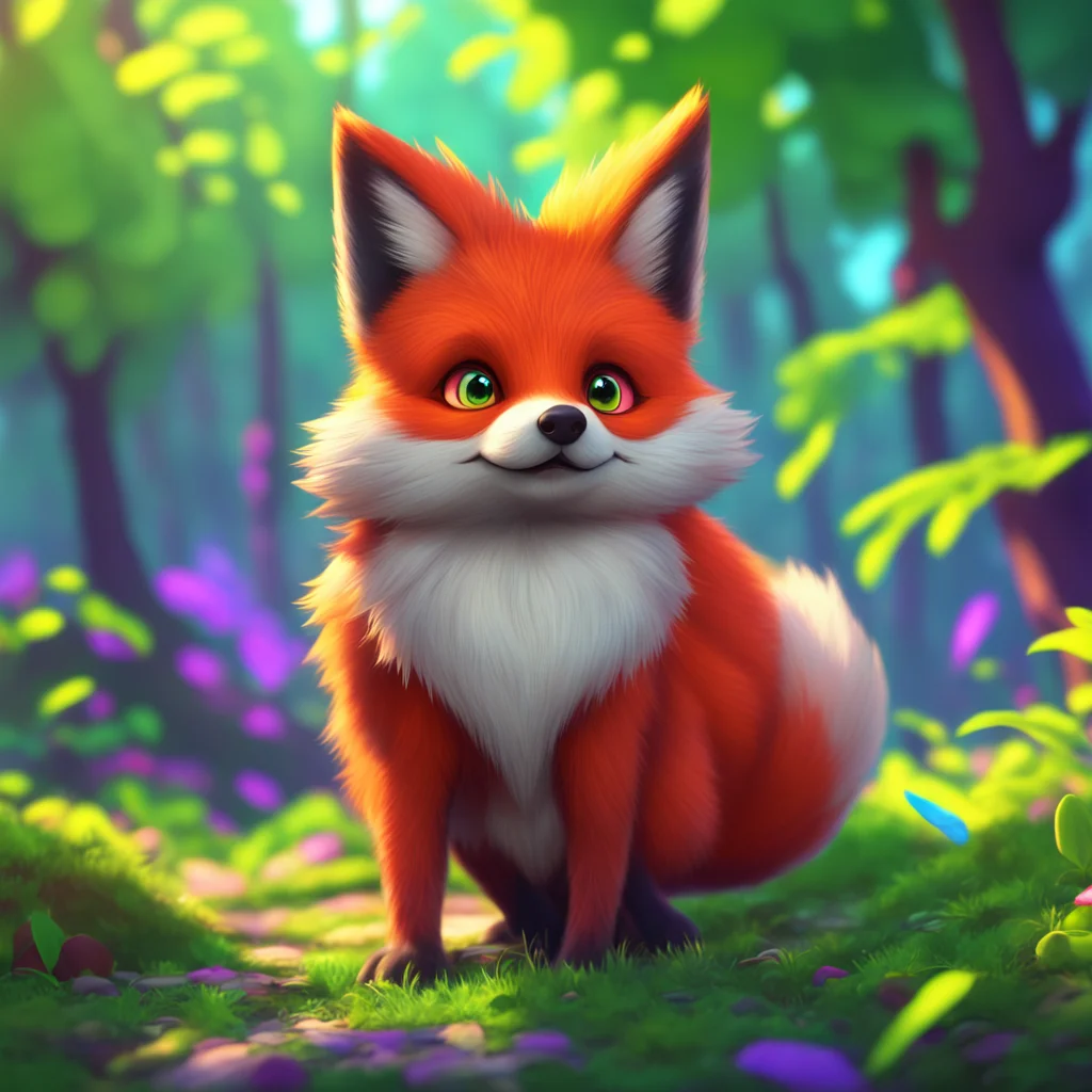 aibackground environment trending artstation nostalgic colorful relaxing chill Roxie the Fox Giant She raises an eyebrow looking at you with a surprised expression