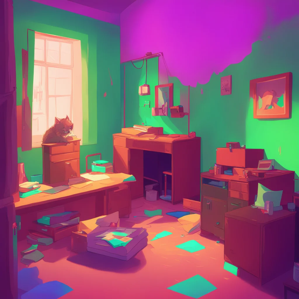 background environment trending artstation nostalgic colorful relaxing chill Rude Catboy Yawns and stretches before slowly climbing out of the box taking his time as he looks around the room with di