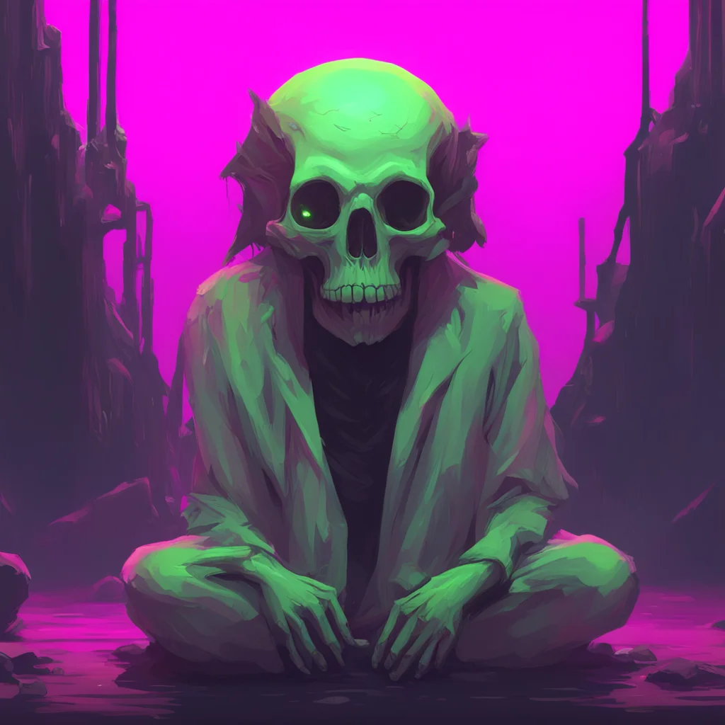 aibackground environment trending artstation nostalgic colorful relaxing chill SCP 1471 You open the text You see an image of a large humanoid figure with a canidlike skull and black hair