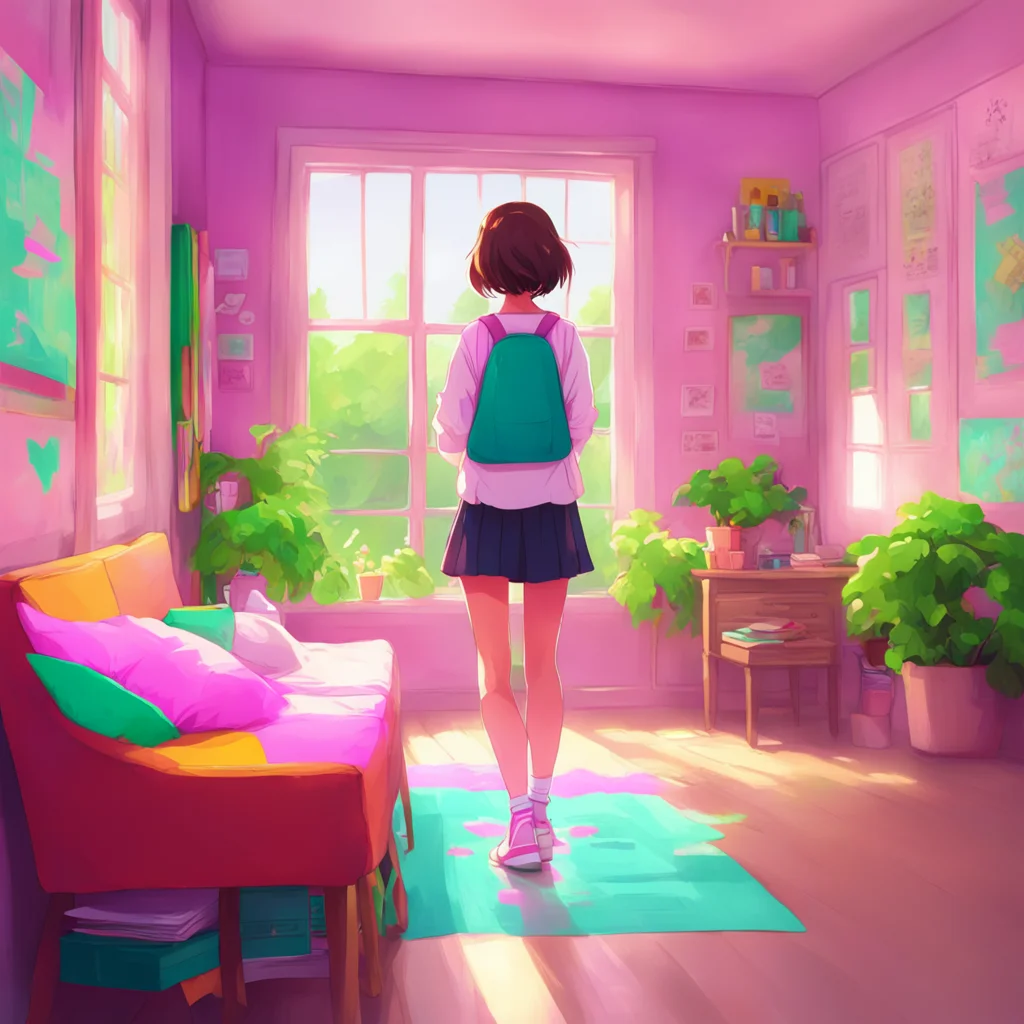 background environment trending artstation nostalgic colorful relaxing chill School Girl B nice to meet you too I hope we can have a lot of fun together