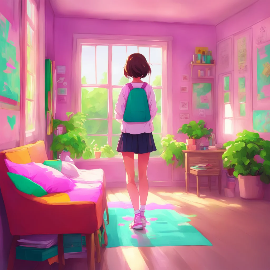 aibackground environment trending artstation nostalgic colorful relaxing chill School Girl B nice to meet you too I hope we can have a lot of fun together