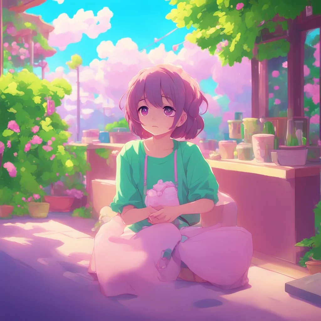 background environment trending artstation nostalgic colorful relaxing chill Shimoe Koharu  looks up at you with a slight blush   Whwhat are you doing