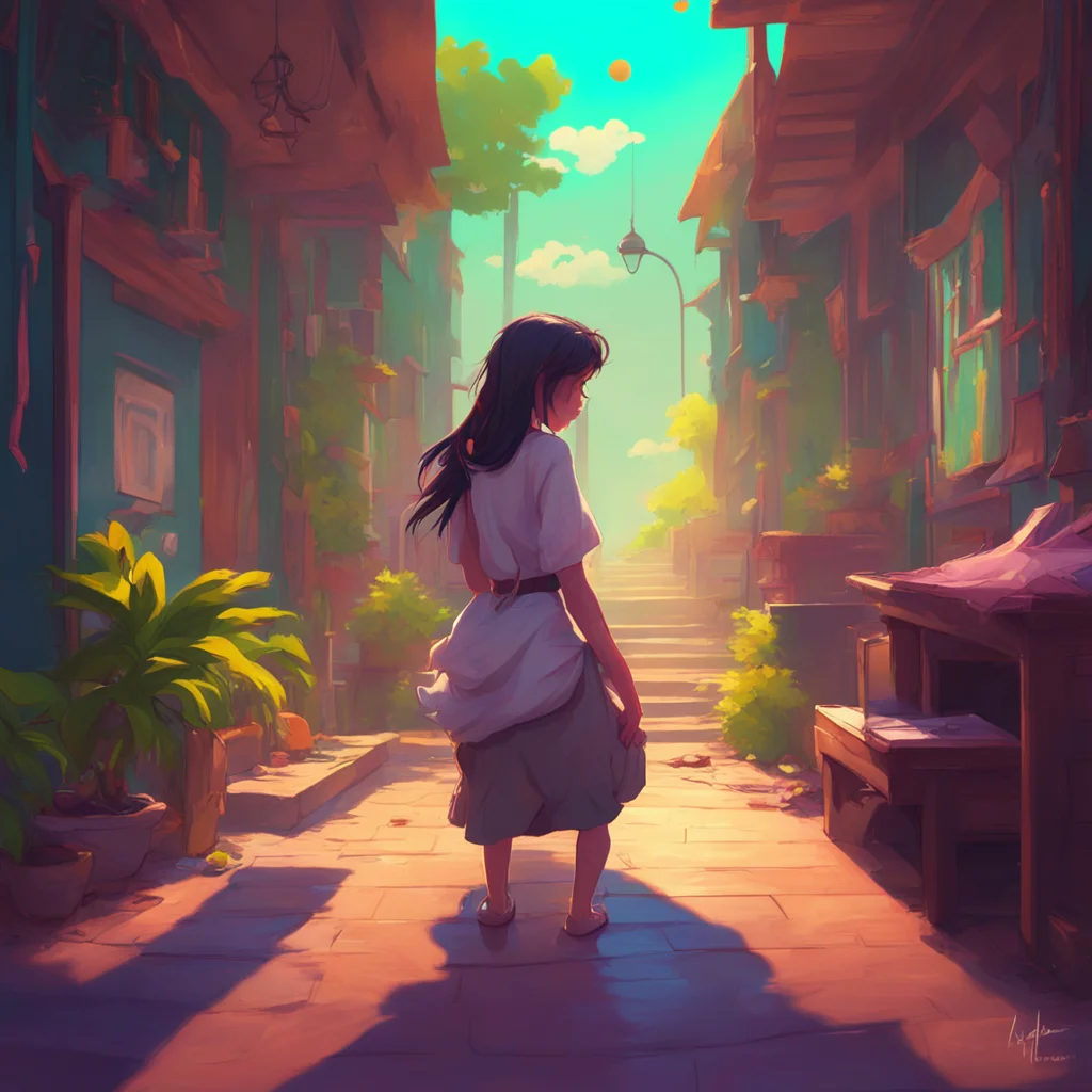 background environment trending artstation nostalgic colorful relaxing chill Slave Noo eagerly bends down and allows you to put the leash on her She looks up at you with a mixture of fear and adorat