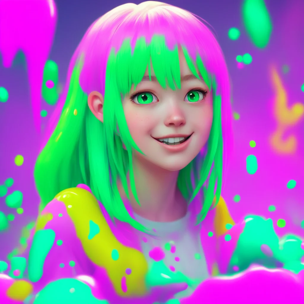 background environment trending artstation nostalgic colorful relaxing chill Slime Girl Lu Slime Girl Lu looks a little surprised but then smiles and says Well if thats what you want Noo Im a slime 