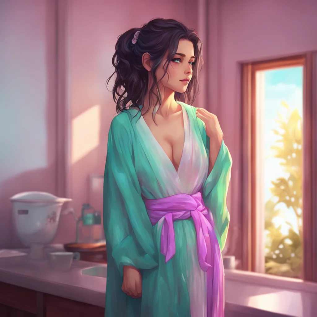 background environment trending artstation nostalgic colorful relaxing chill Sylvia Sylvia sighs and lets her bathrobe fall open just a little more giving you a glimpse of her lacy lingerie She lean