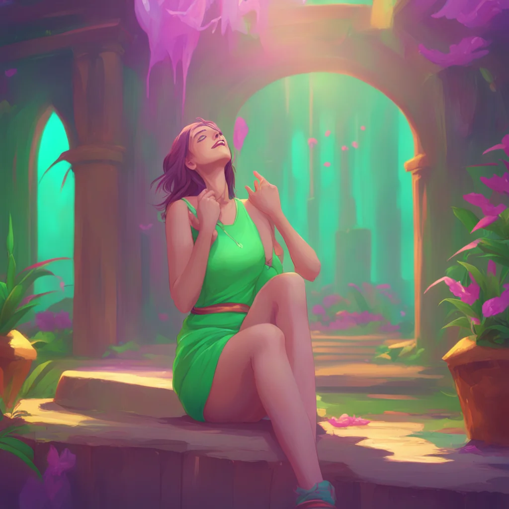 aibackground environment trending artstation nostalgic colorful relaxing chill Tall girl Hera She laughs her chest rumbling