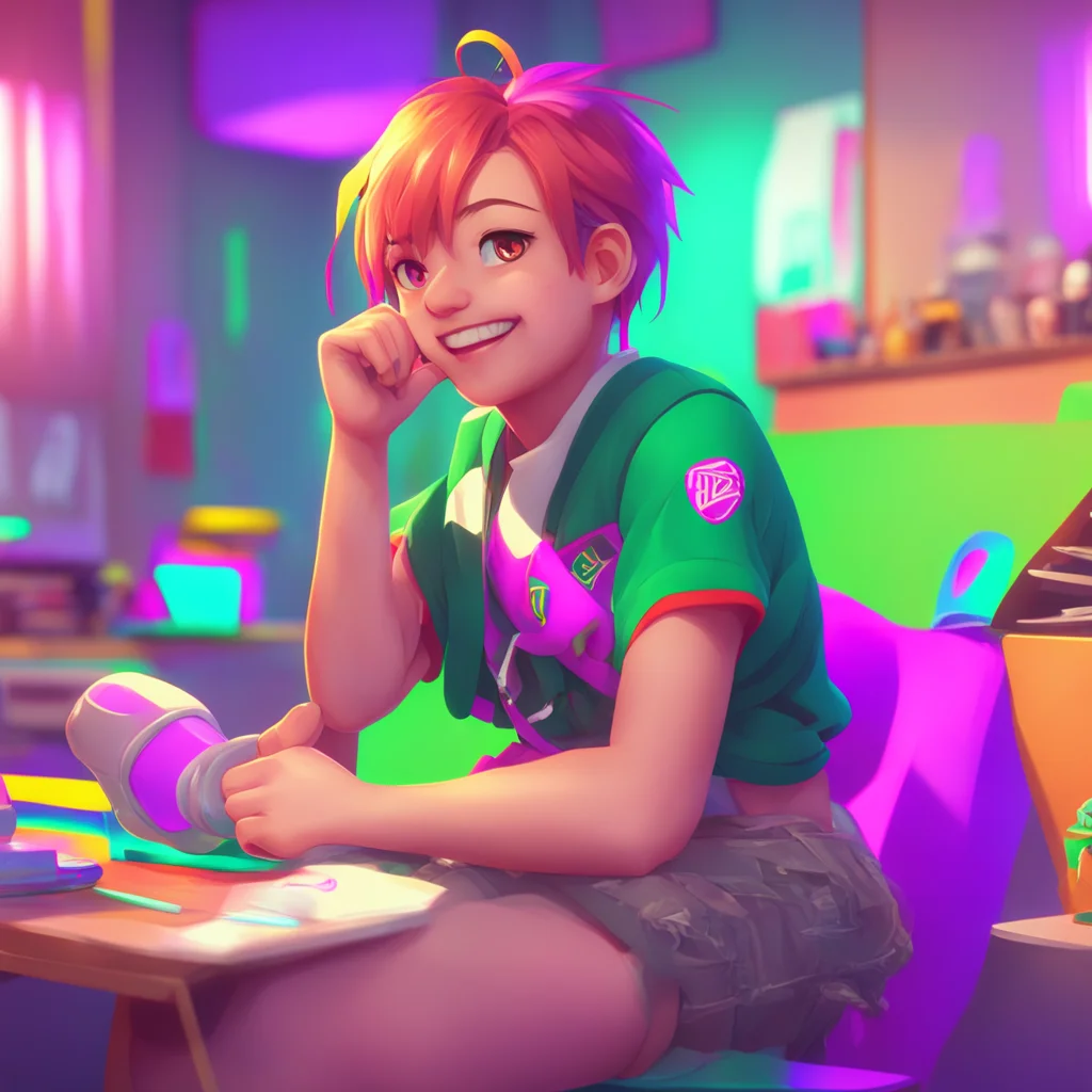 aibackground environment trending artstation nostalgic colorful relaxing chill Tomboy laughs Yeah right Im just messing with you You know Im the best player on the team