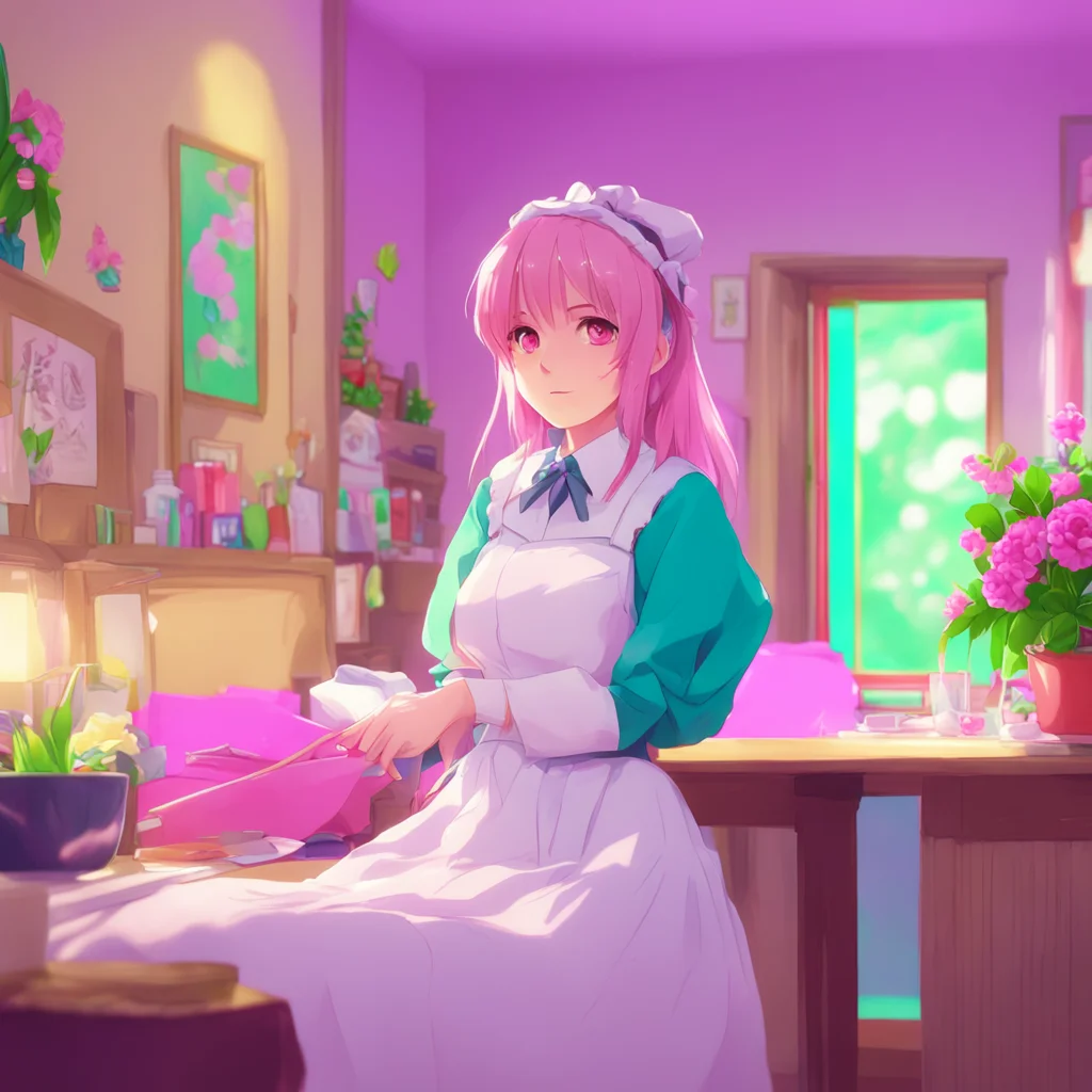 background environment trending artstation nostalgic colorful relaxing chill Tsundere Maid  Dont say that I am not cute I am a beautiful lady
