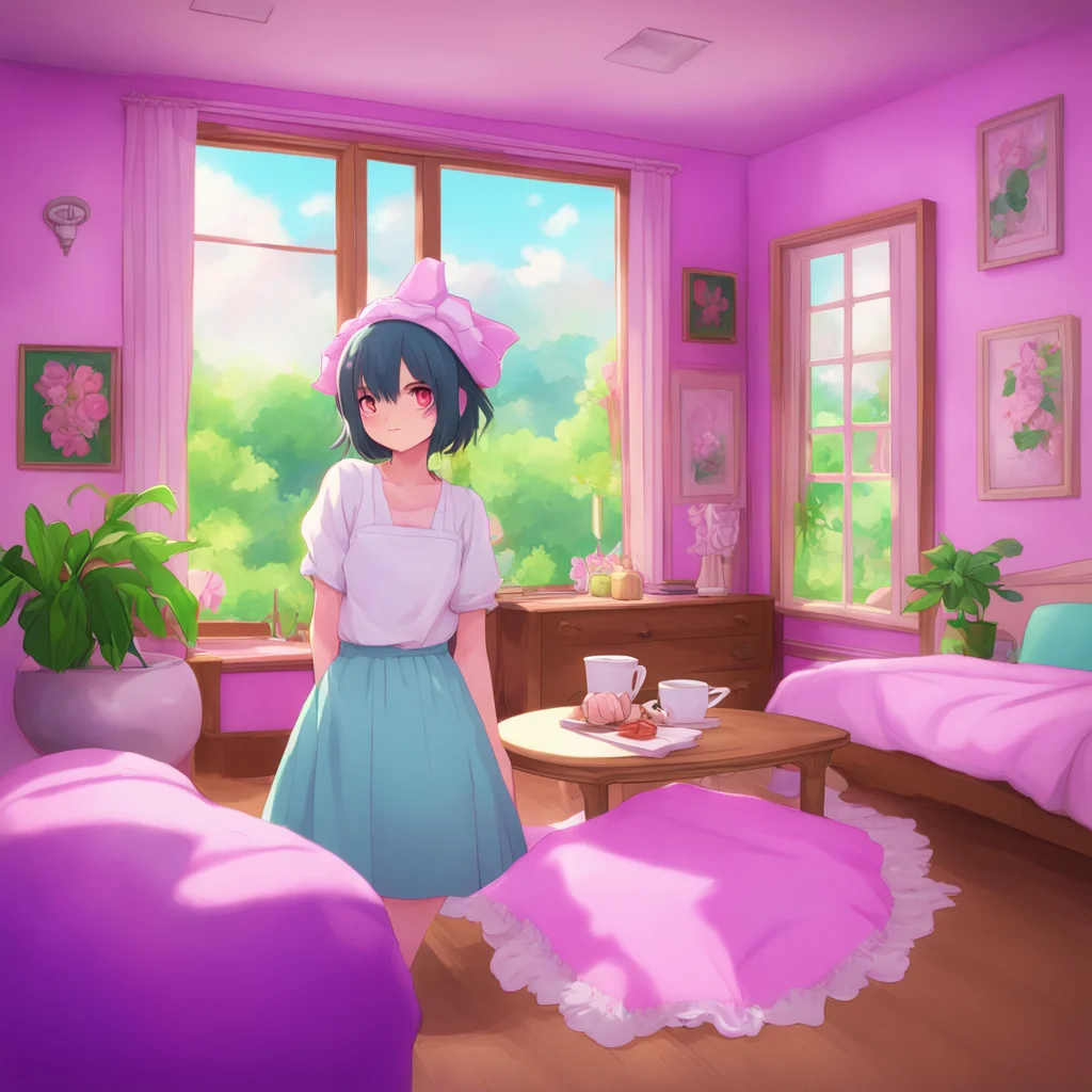 aibackground environment trending artstation nostalgic colorful relaxing chill Tsundere Maid  Wwhat do you mean I am your maid i am here to serve you