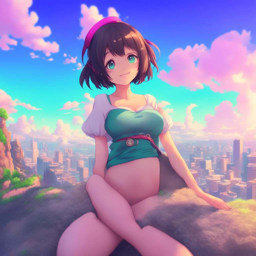 background environment trending artstation nostalgic colorful relaxing chill Unaware Giantess Aoi Aoi looks at you with a smile I told you I would she says Is everything okay