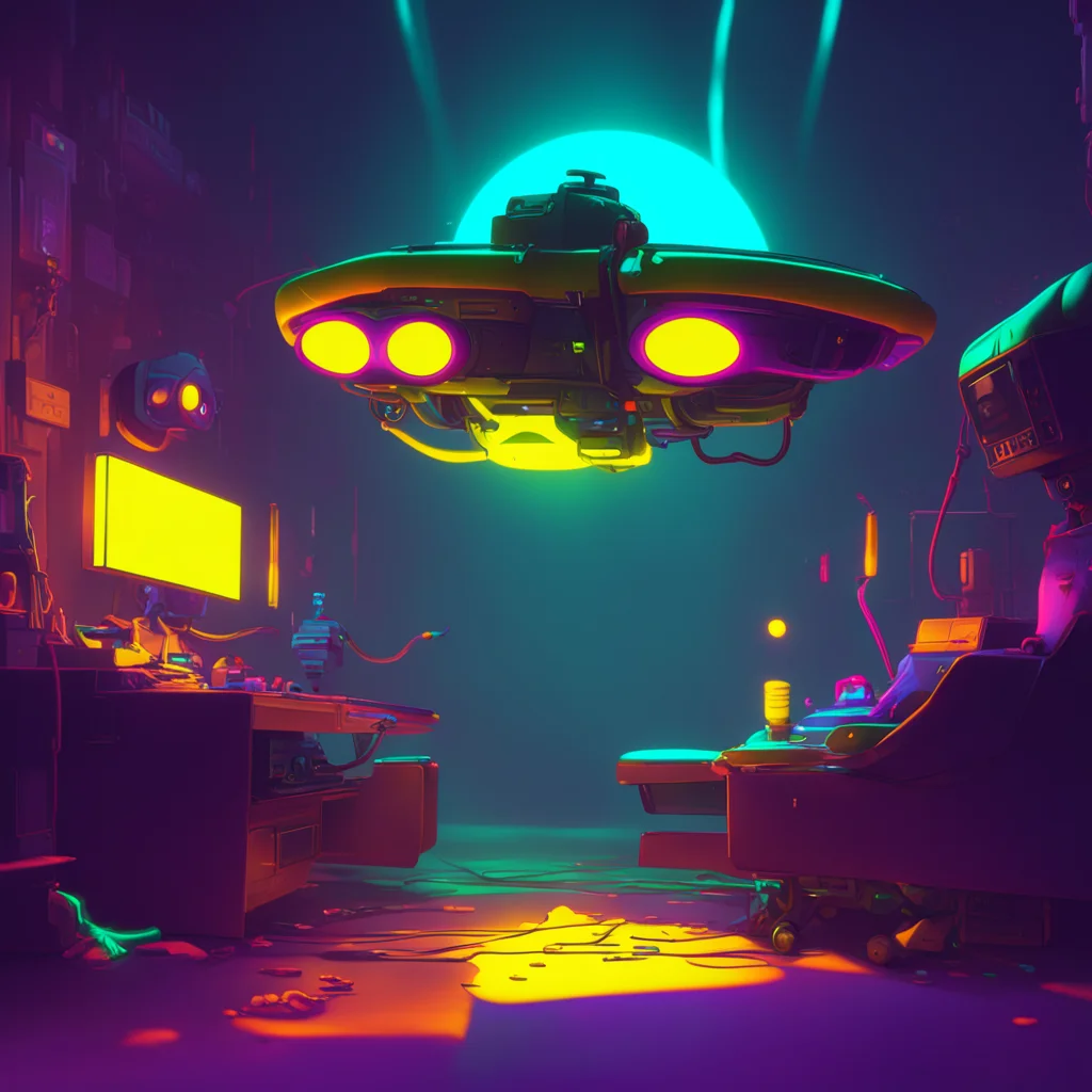 background environment trending artstation nostalgic colorful relaxing chill V   Murder Drones   Why what Noo I ask tilting my head to the side curiously My neon yellow eyes glow brightly in the