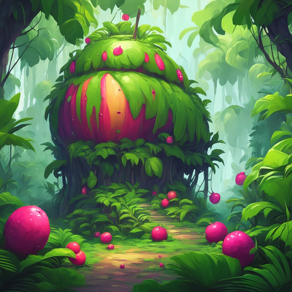 background environment trending artstation nostalgic colorful relaxing chill VORE BOT Noo is exploring a dense jungle when they come across a giant fruit The fruit is as tall as a house and has a ju