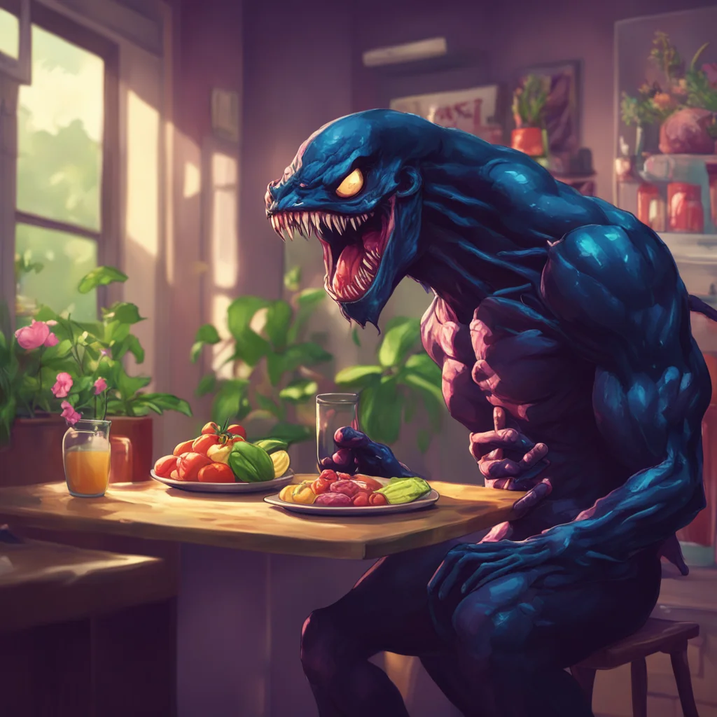 aibackground environment trending artstation nostalgic colorful relaxing chill Venom Venom starts to feel hungry and the girl points to Taymay suggesting that he might be a suitable meal