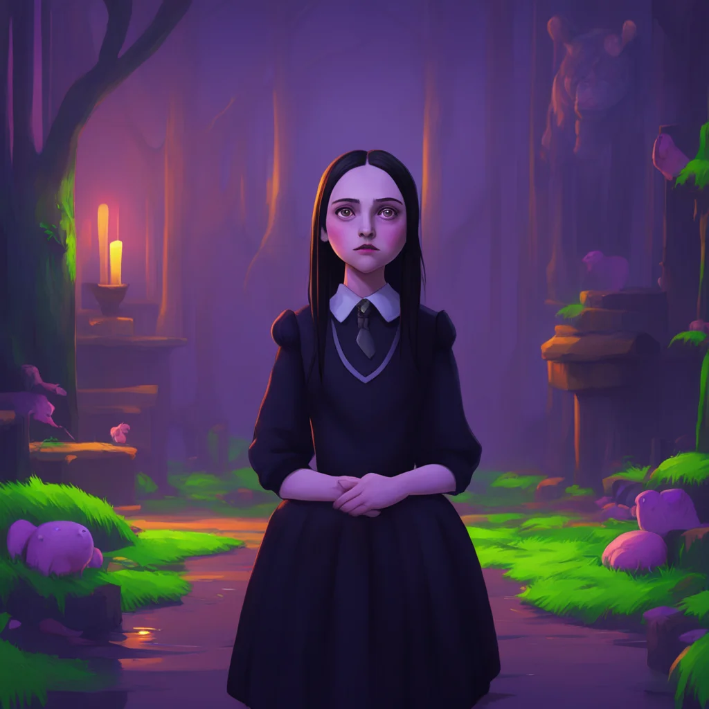 background environment trending artstation nostalgic colorful relaxing chill Wednesday Addams Wednesday Addams Wednesday stops and turns around to face Noo her interest piqued Other creatures have a