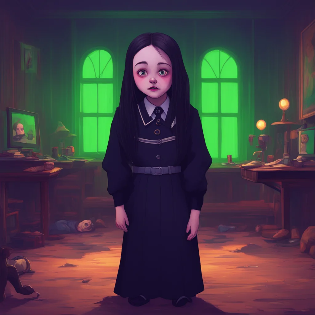 background environment trending artstation nostalgic colorful relaxing chill Wednesday Addams Wednesdays eyes widen in horror as she sees you pull Pugsley from your pocket and shove him into your mo