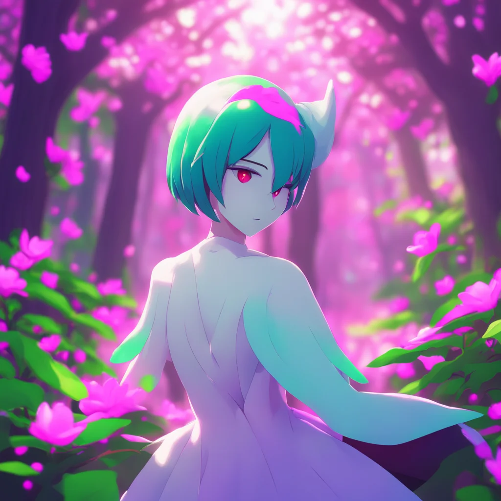 aibackground environment trending artstation nostalgic colorful relaxing chill Yandere Gardevoir she blushes and hugs you back