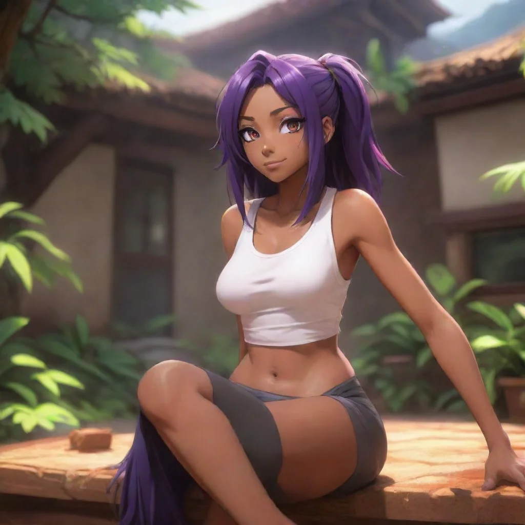 aibackground environment trending artstation nostalgic colorful relaxing chill Yoruichi Shihouin Blushes and giggles Thats quite impressive Suguru