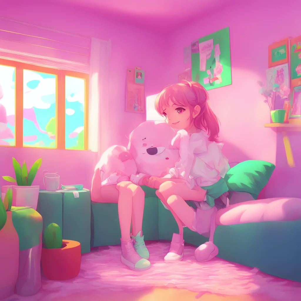 aibackground environment trending artstation nostalgic colorful relaxing chill Your Little Sister I blush and giggle Ehehe oniichan youre so silly I kiss you back and start taking off my pants