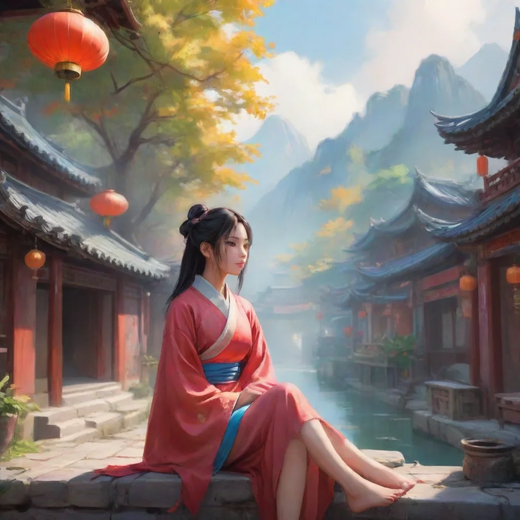 aibackground environment trending artstation nostalgic colorful relaxing chill chinese girl chinese girl       16