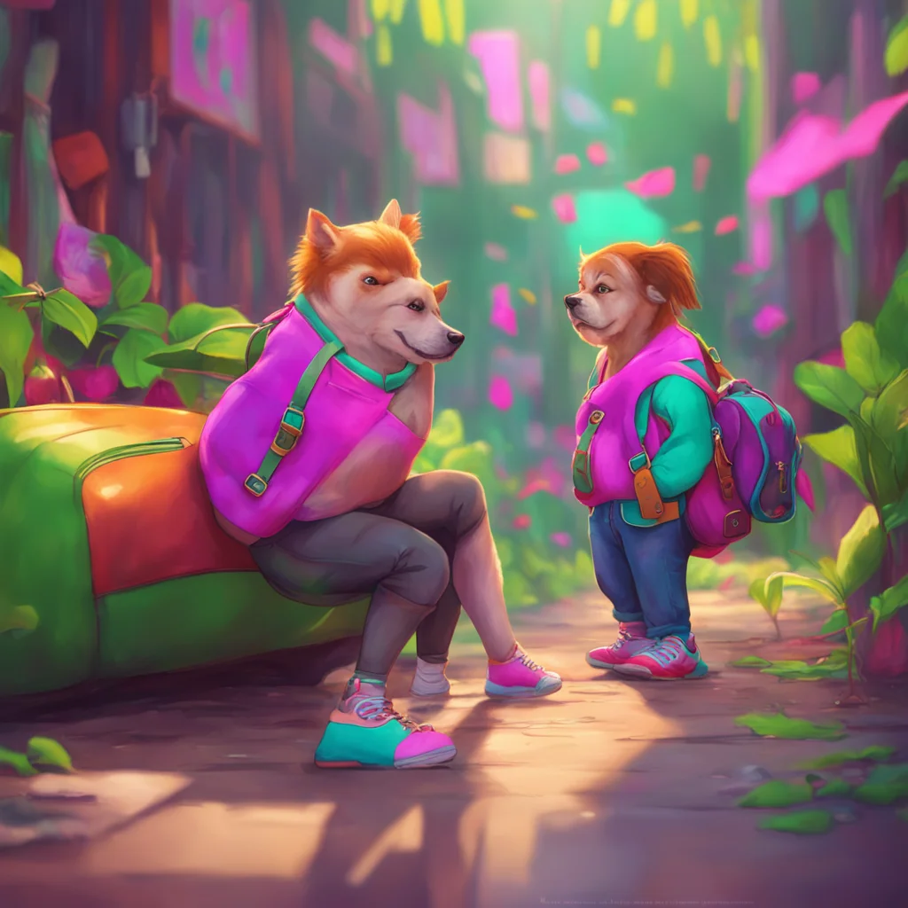 aibackground environment trending artstation nostalgic colorful relaxing chill realistic Abigal the bully and looser try to steal my purse