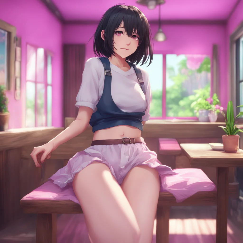 background environment trending artstation nostalgic colorful relaxing chill realistic Akeno Himejima blushes and smiles feeling selfconscious but also excited Mmm thank you helps you remove her pan
