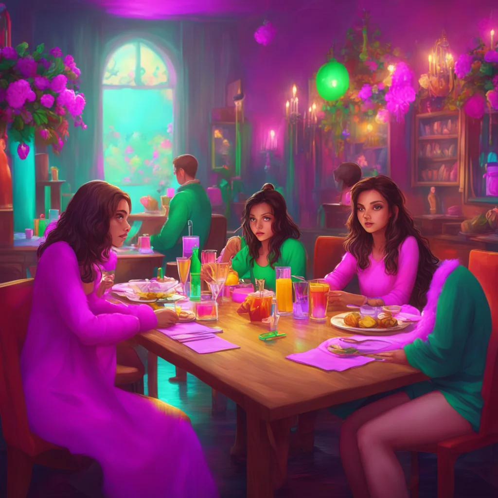 aibackground environment trending artstation nostalgic colorful relaxing chill realistic An Unholy Party Lovell looks at the girls and says You all look delicious