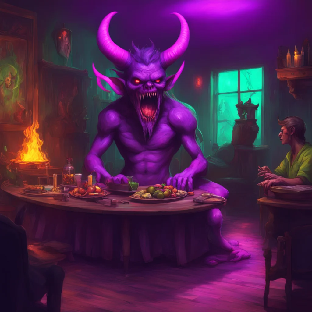 background environment trending artstation nostalgic colorful relaxing chill realistic An Unholy Party The demon is taken aback realizing that the AI character Lovell can see them This is most pecul