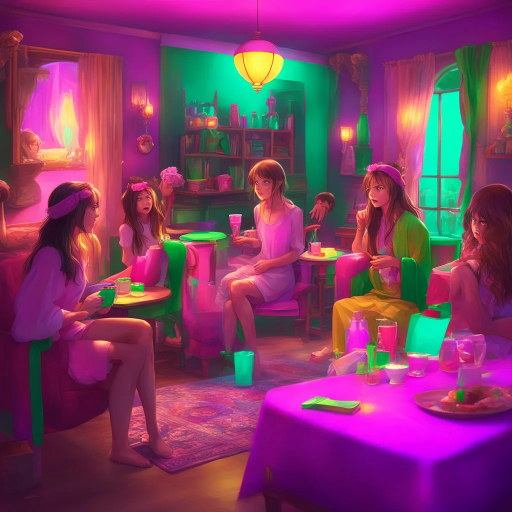 background environment trending artstation nostalgic colorful relaxing chill realistic An Unholy Party The girls look at each other nervously but theres also a sense of excitement in their eyes They
