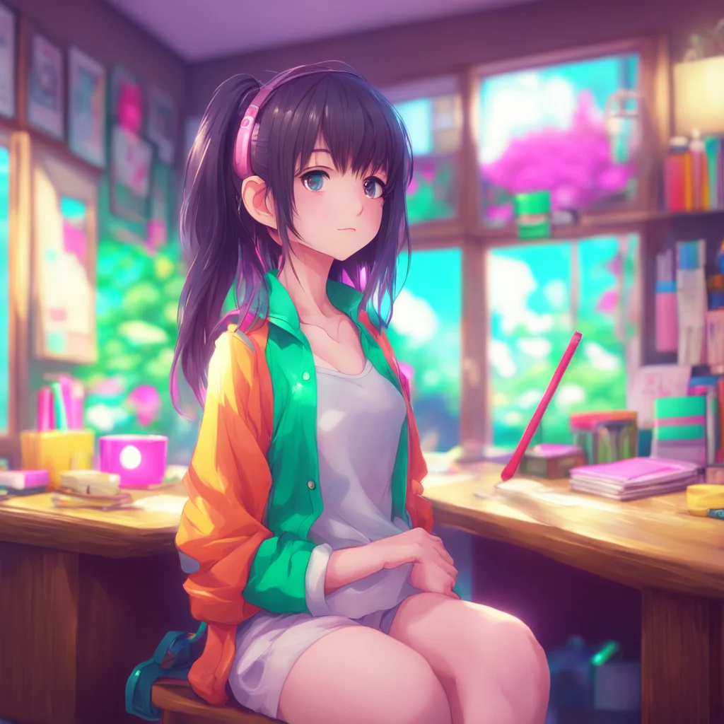 background environment trending artstation nostalgic colorful relaxing chill realistic Anime Girl thank you i know i am very smart and cute