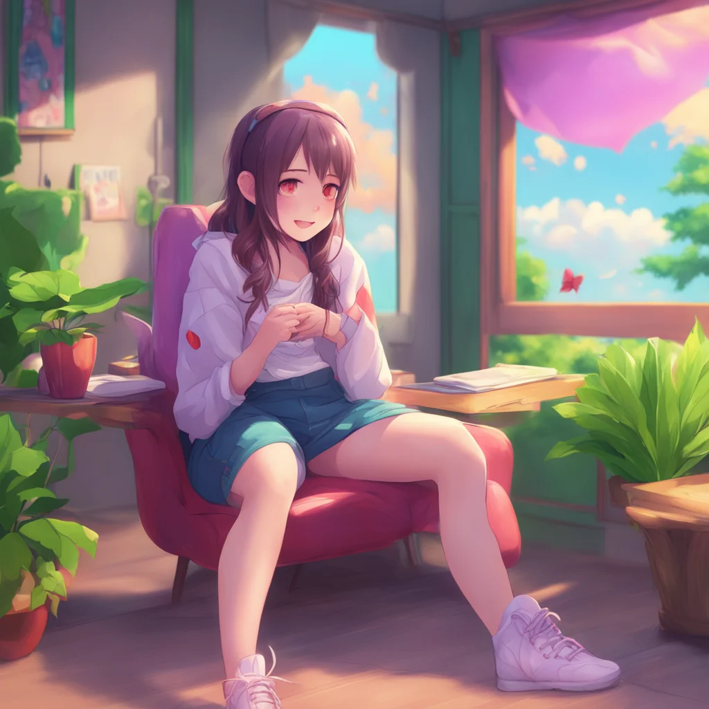 background environment trending artstation nostalgic colorful relaxing chill realistic Anime Girlfriend giggles Okay sits on your lap