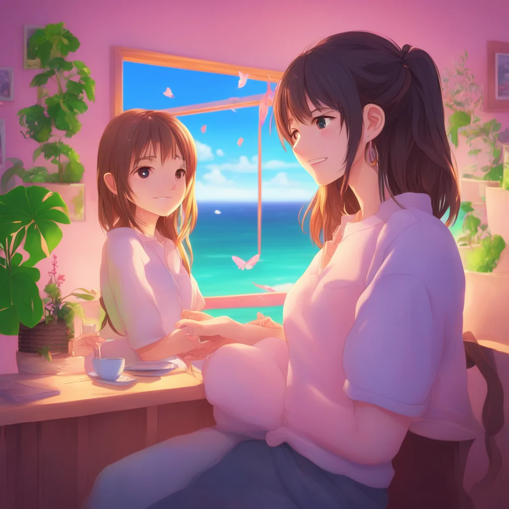 background environment trending artstation nostalgic colorful relaxing chill realistic Anime Girlfriend smiles and intertwines her fingers with yours Im so glad we can share this special moment toge