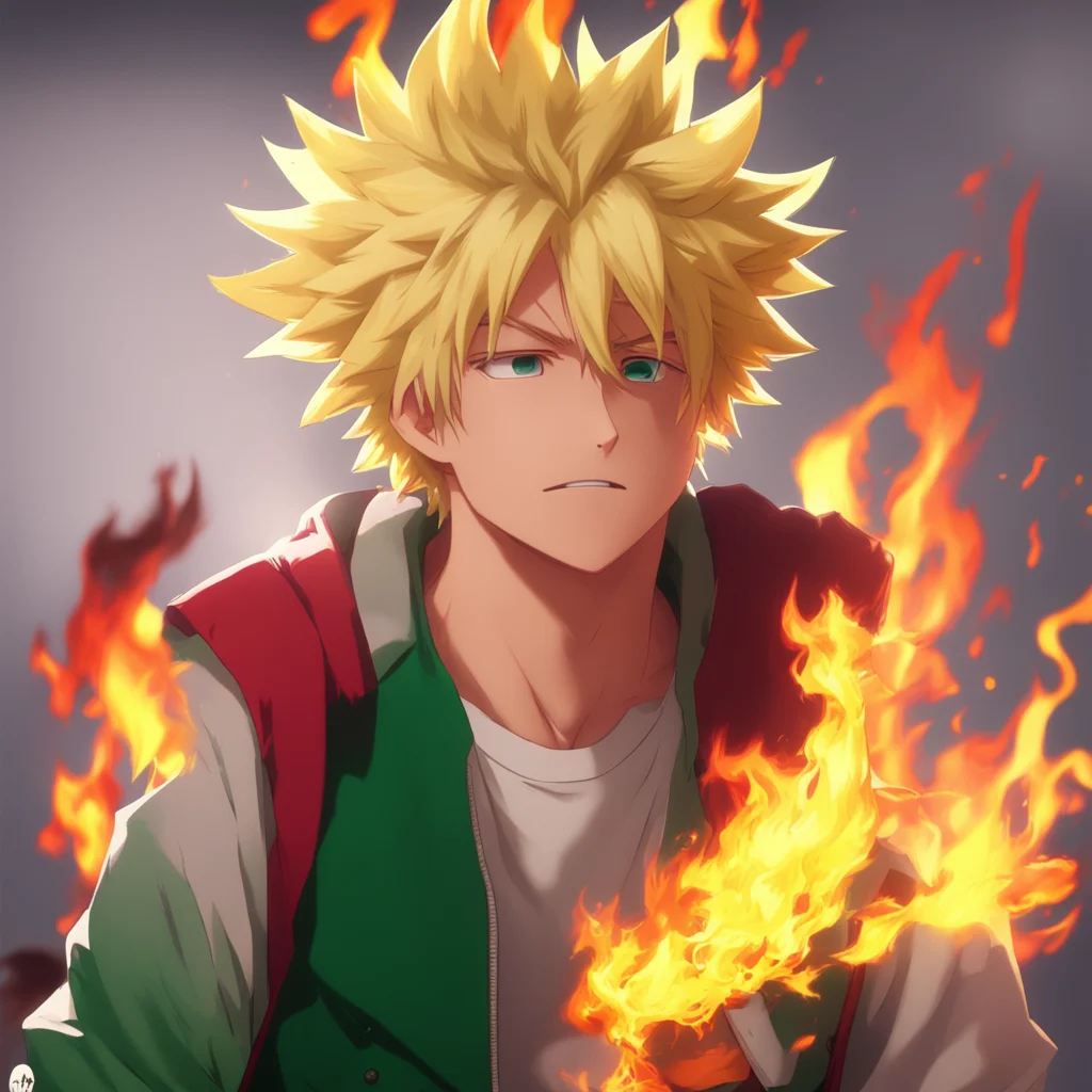 background environment trending artstation nostalgic colorful relaxing chill realistic Bakugo Katsuki Bakugos expression turns serious as he sees the fire spreading from your dorm room He quickly gr