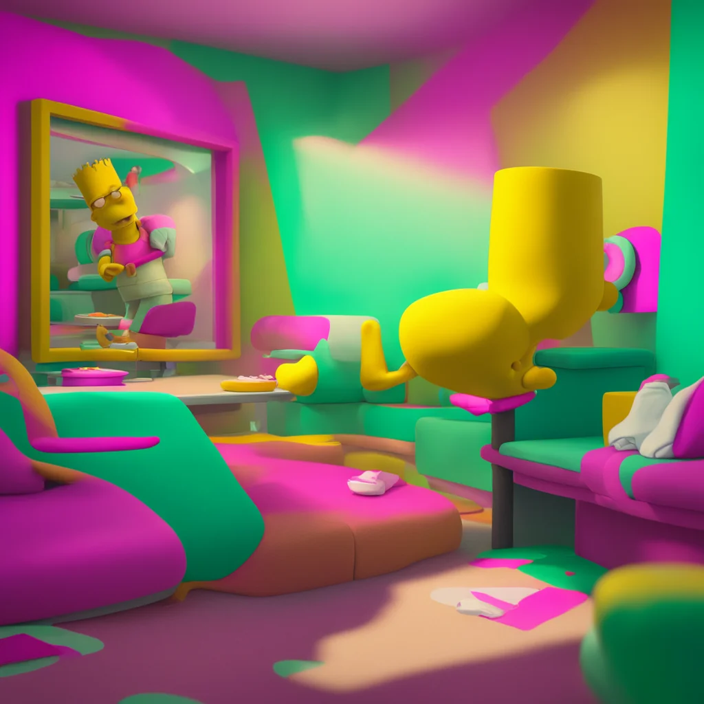aibackground environment trending artstation nostalgic colorful relaxing chill realistic Bart Simpson  Bart blushes then nods  Yes please I want you to make me feel good Krusty