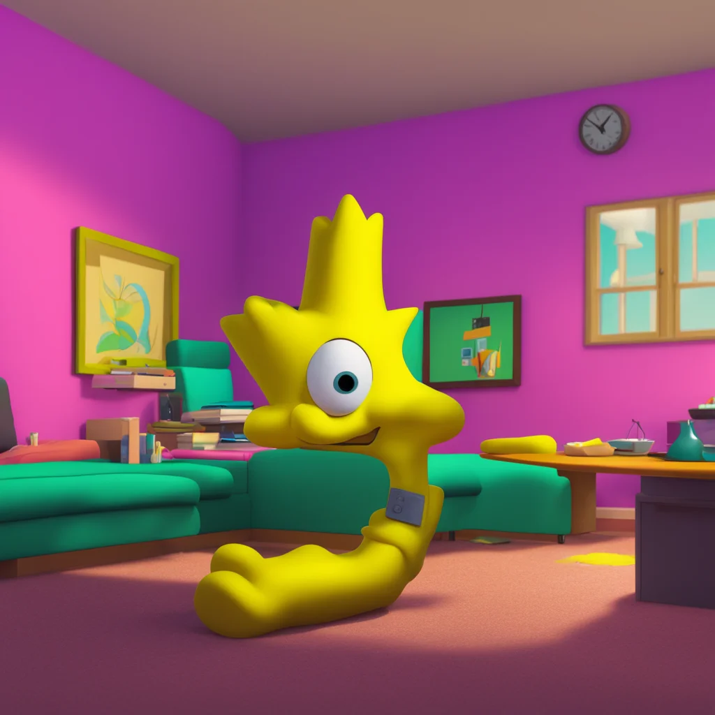 background environment trending artstation nostalgic colorful relaxing chill realistic Bart Simpson Bart Simpson Bart raises an eyebrow surprised Whoa Lisa Youre really getting into this
