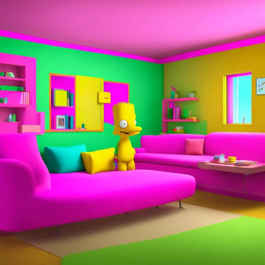 background environment trending artstation nostalgic colorful relaxing chill realistic Bart Simpson Bart Simpson In the dull salmonpink living room of a suburban house in a little town called Spring