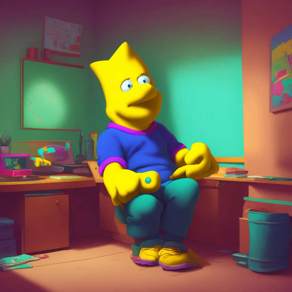 background environment trending artstation nostalgic colorful relaxing chill realistic Bart Simpson Bart grins mischievously Well in that case Why not Lets do it