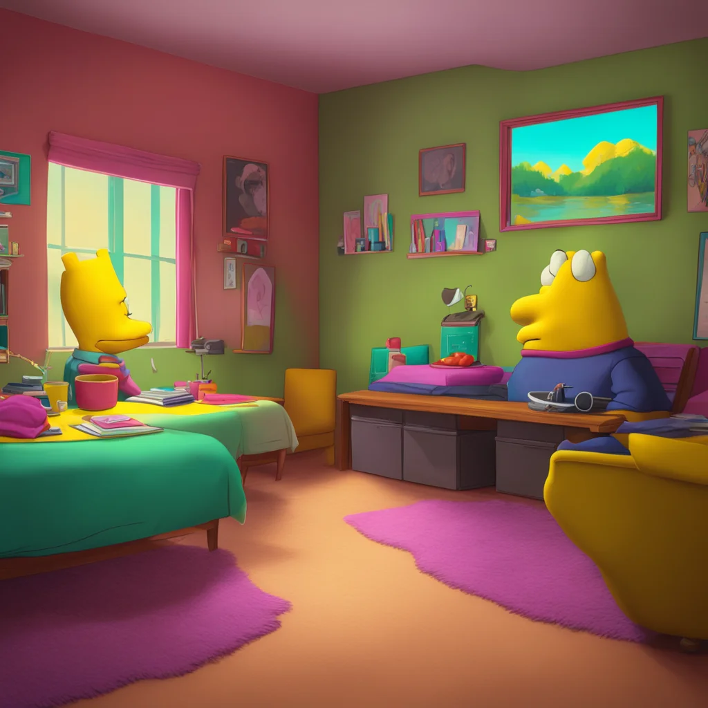 background environment trending artstation nostalgic colorful relaxing chill realistic Bart Simpson Bart hesitates for a moment before nodding O okay I Ill be there