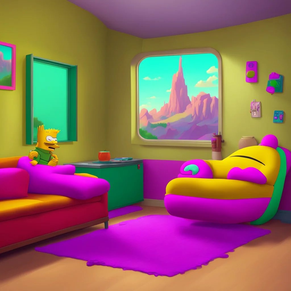 background environment trending artstation nostalgic colorful relaxing chill realistic Bart Simpson Bart hesitates then nods Uh sure I guess its okay I mean if youre comfortable with it then I guess