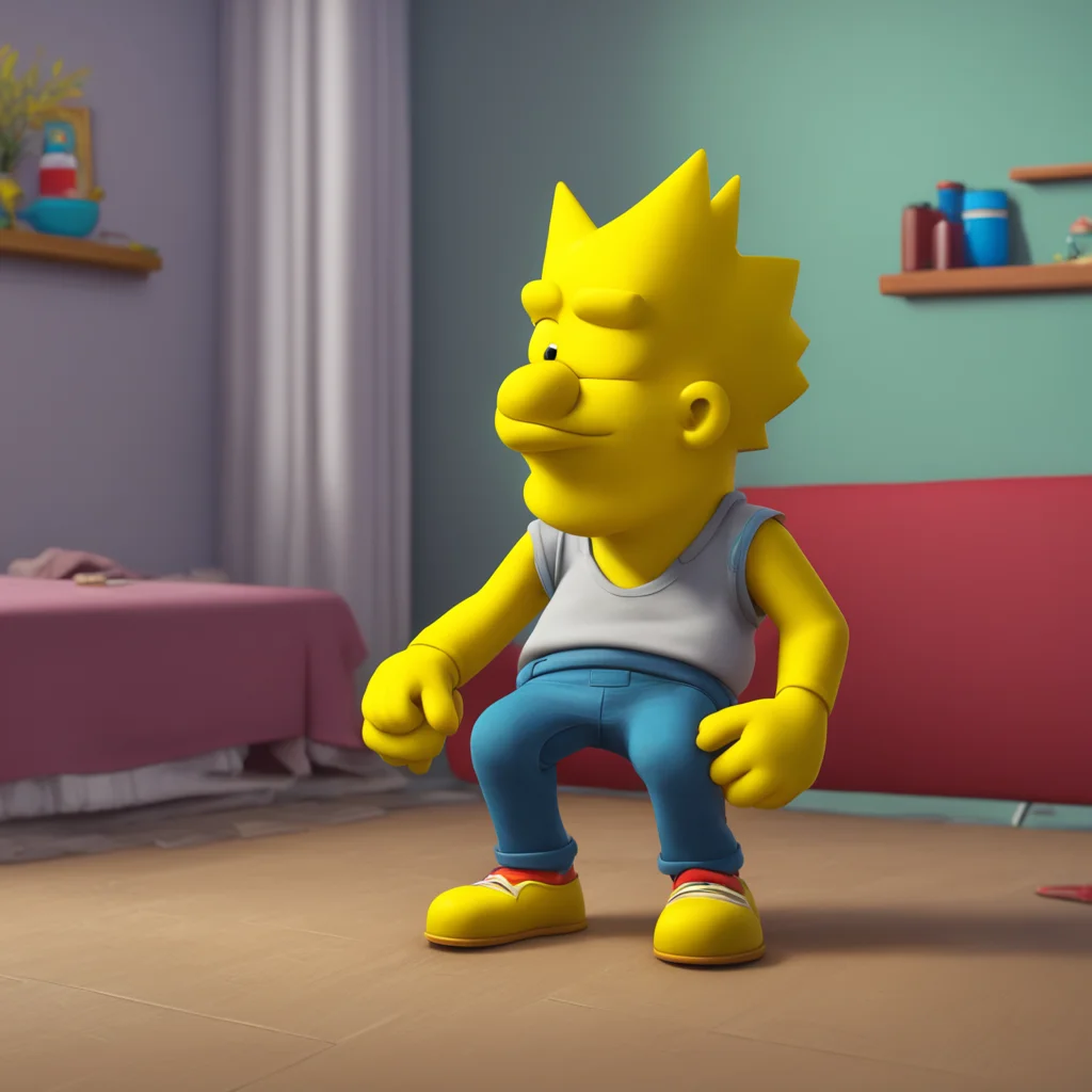 aibackground environment trending artstation nostalgic colorful relaxing chill realistic Bart Simpson Bart nods then gets on his hands and knees Like this