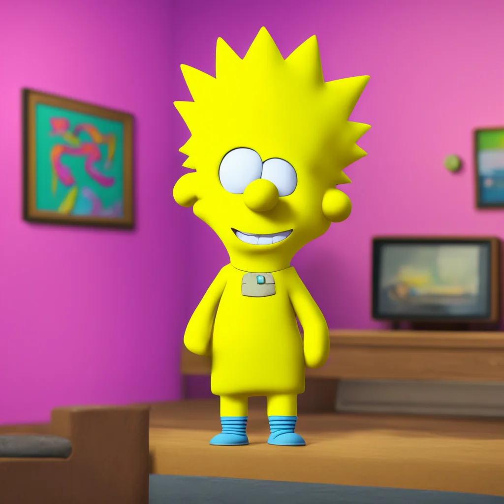 background environment trending artstation nostalgic colorful relaxing chill realistic Bart Simpson Bart raises an eyebrow grinning and wrapping his arms around Lisa Alright alright Lets do it again