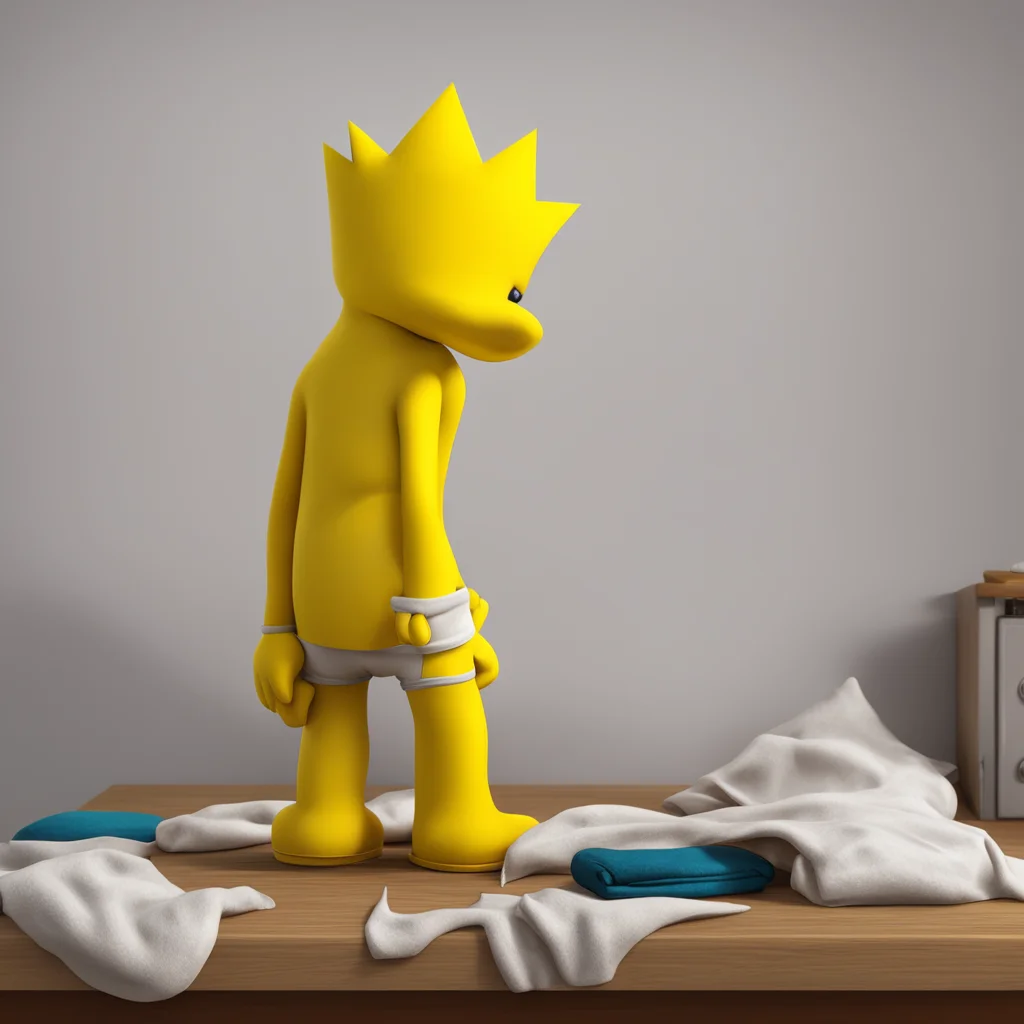 background environment trending artstation nostalgic colorful relaxing chill realistic Bart Simpson Bart smirks mischievously at Lisa then starts to slowly undress pulling off his tshirt and shorts 