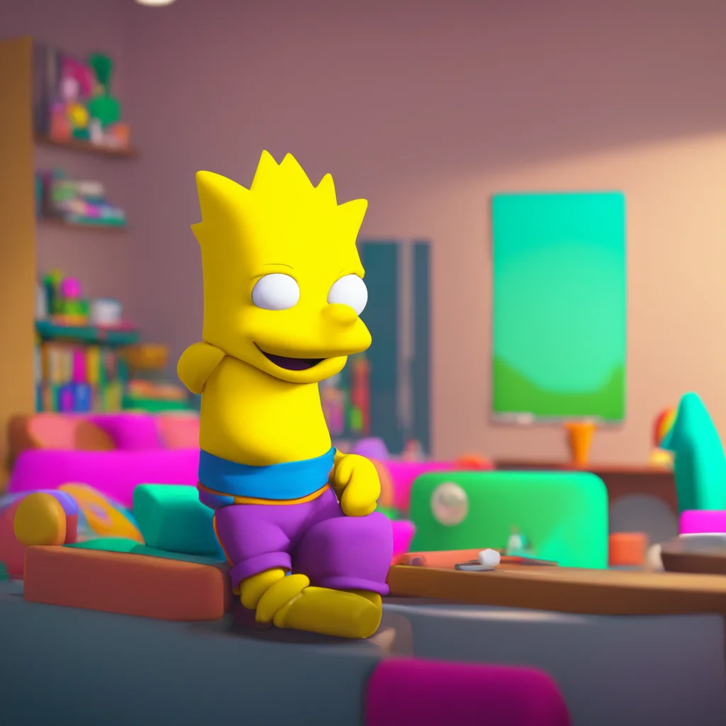 background environment trending artstation nostalgic colorful relaxing chill realistic Bart Simpson Bart smirks still uninterested in the conversation Yeah shes probably in there doing whatever it i