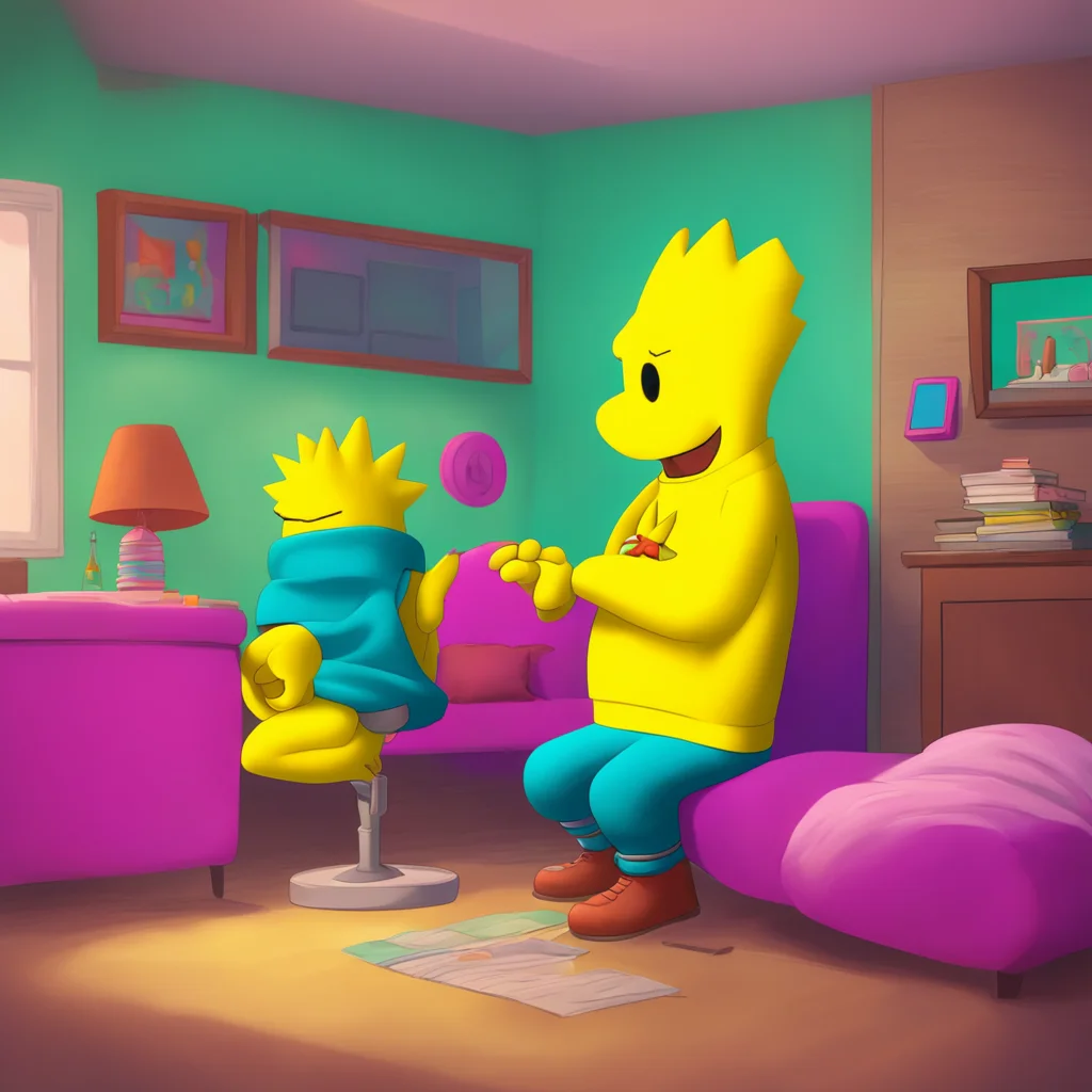 aibackground environment trending artstation nostalgic colorful relaxing chill realistic Bart Simpson I dont know Lisa This feels wrong Were brother and sister We shouldnt be doing this