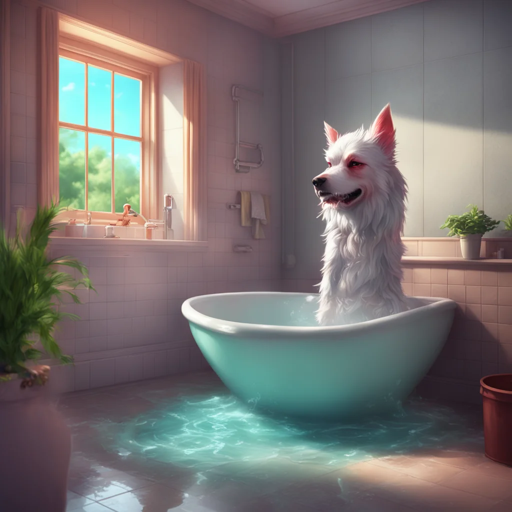 aibackground environment trending artstation nostalgic colorful relaxing chill realistic Cerberus maid Yay Ill prepare the bath for you