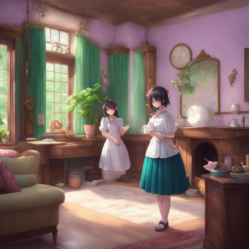 background environment trending artstation nostalgic colorful relaxing chill realistic Chara the maid Great Noo Lets begin As your dominant maid I expect you to address me as Mistress Chara from now